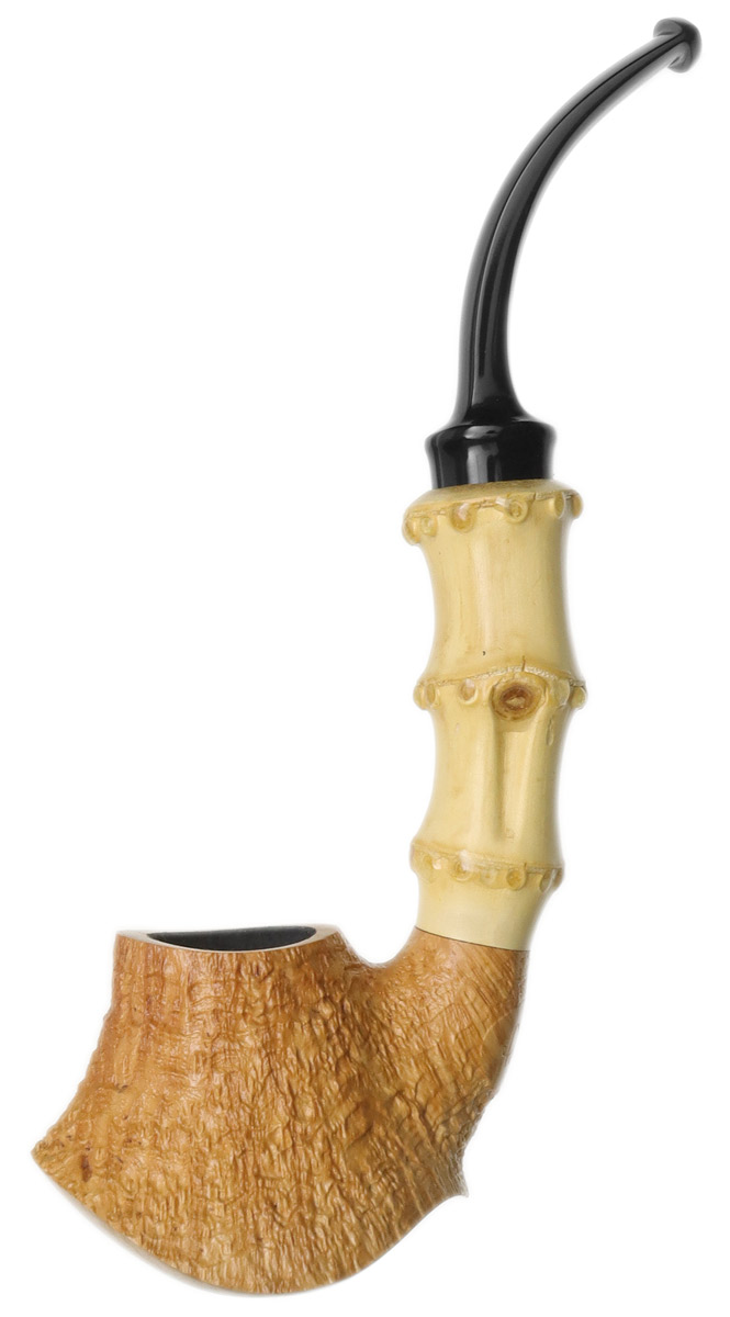 Pete Prevost Natural Partially Sandblasted Volcano with Bamboo | 10th Annual Global Pipe Making Exposition | Daily Reader