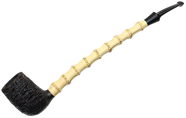 Sandblasted Churchwarden Billiard with Bamboo (Friar) (FC16) (04) by Jody Davis | Daily Reader