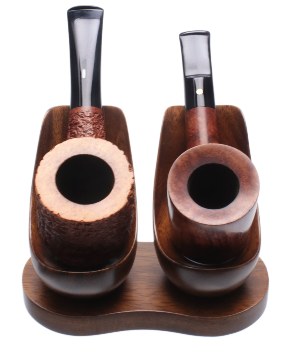 Stands & Pouches Indian Walnut 2 Pipe Stand