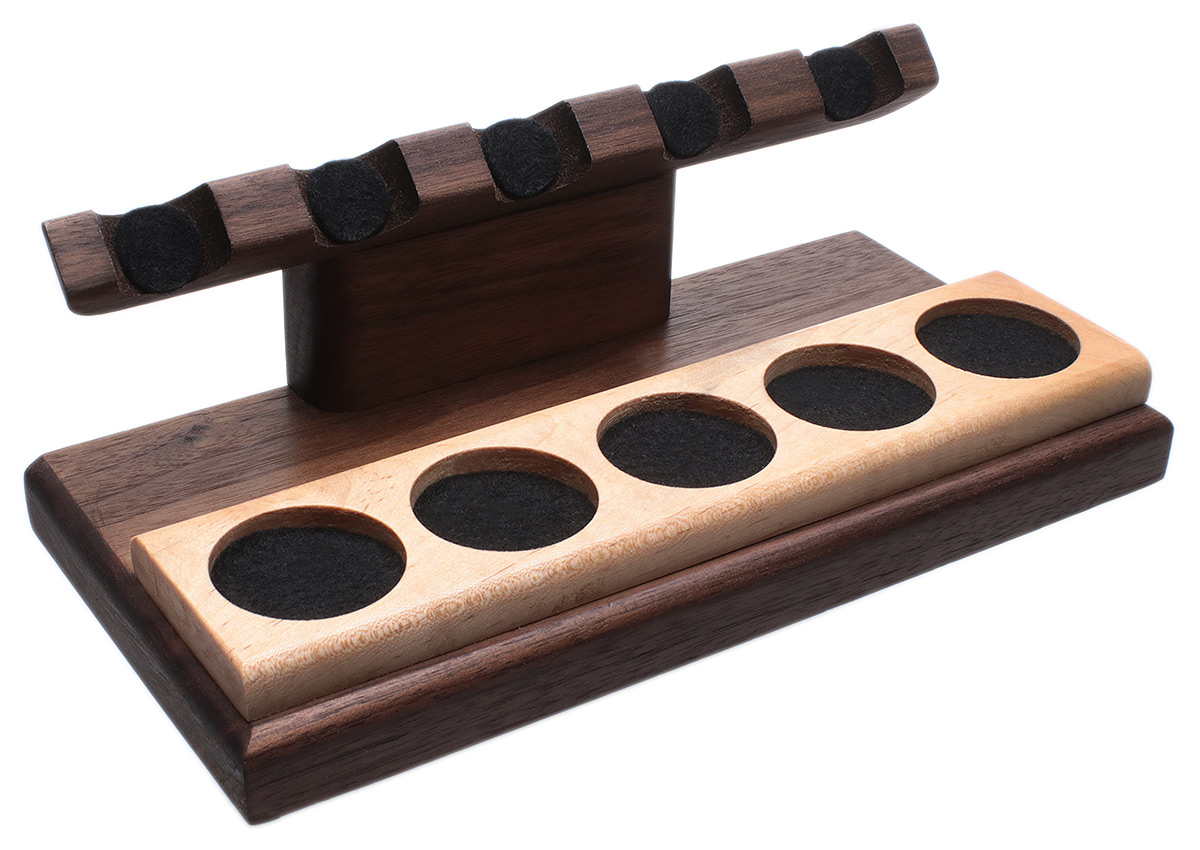 Stands & Pouches Neal Yarm 5 Pipe Stand Tilt Head  Walnut/Maple