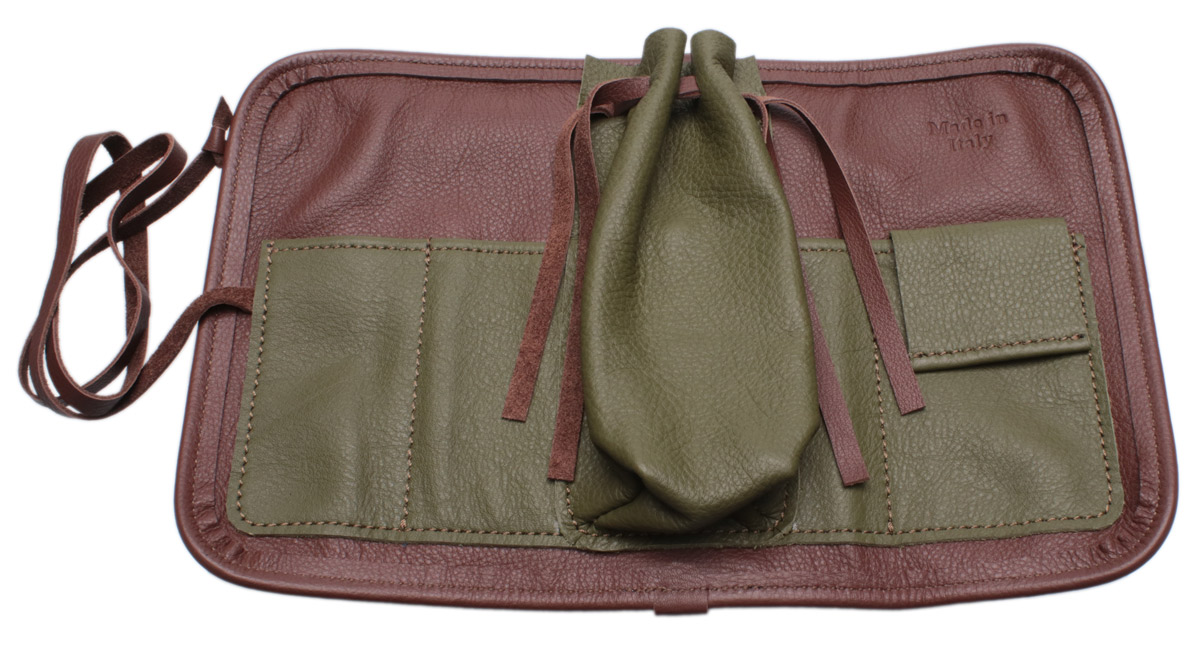 Stands & Pouches Claudio Albieri 1-Pipe Roll Up - Olive/Chestnut