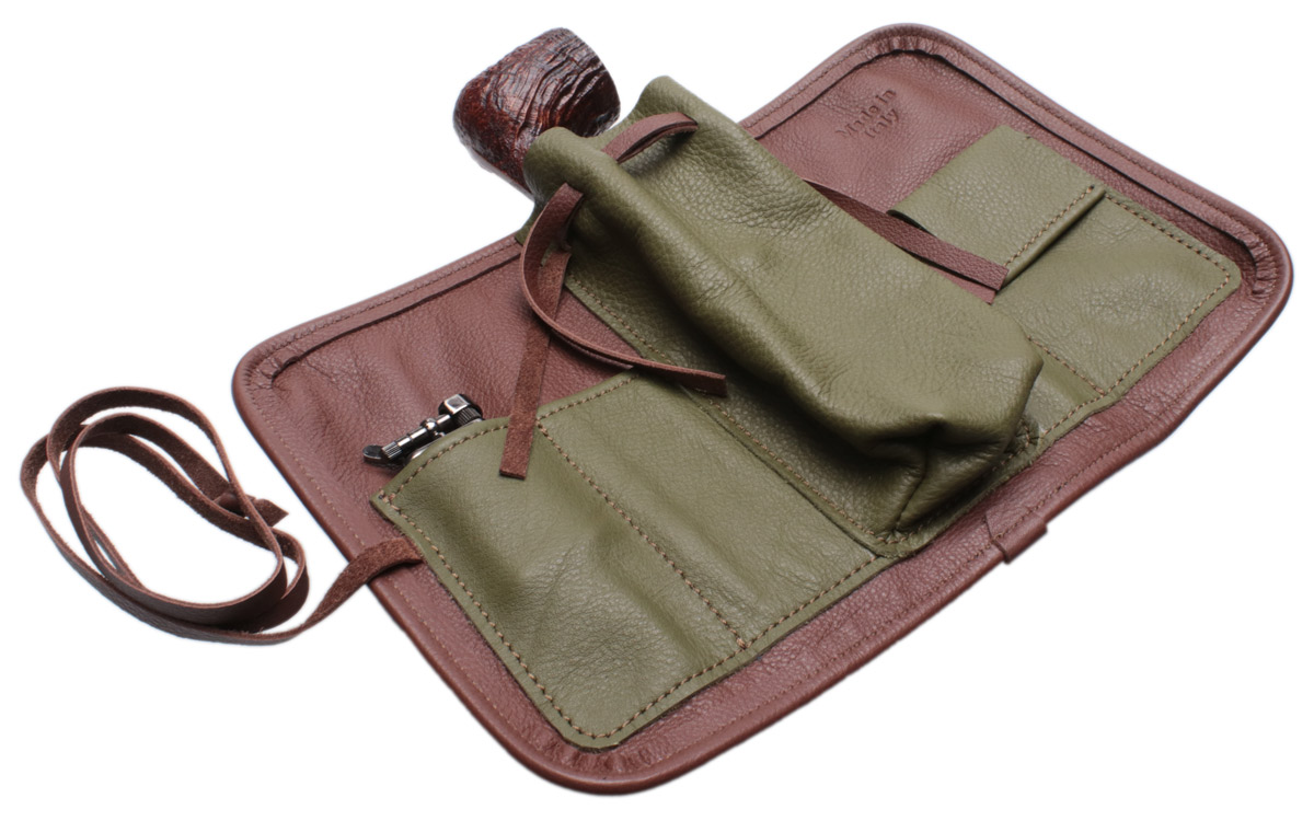 Stands & Pouches Claudio Albieri 1-Pipe Roll Up - Olive/Chestnut