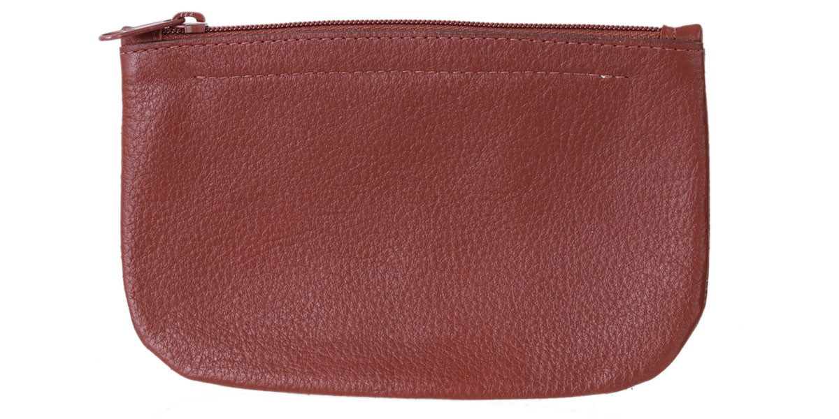 Stands & Pouches Leather Zip Tobacco Pouch Brown