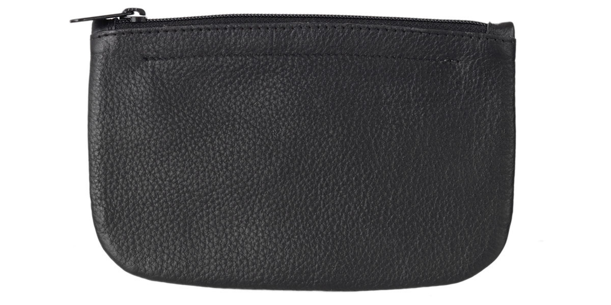 Stands & Pouches Leather Zip Tobacco Pouch Black
