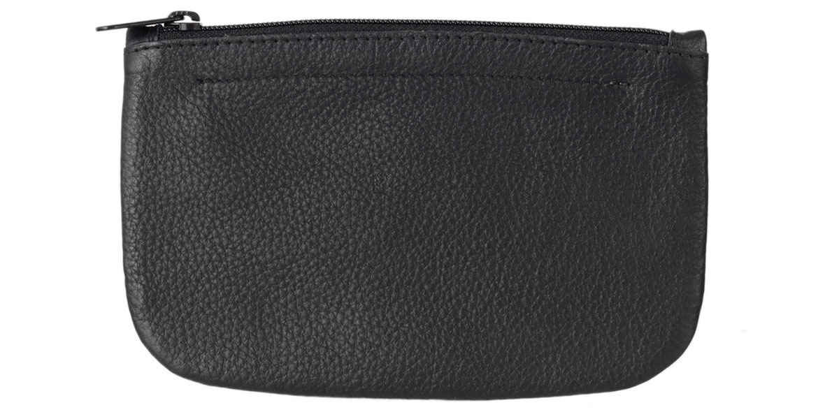 Black Leather Long Zipper Tobacco Pouch - Boswell Pipes