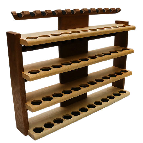 Stands & Pouches Neal Yarm Tilt Head 4 Tier 48 Pipe Stand Walnut/Maple