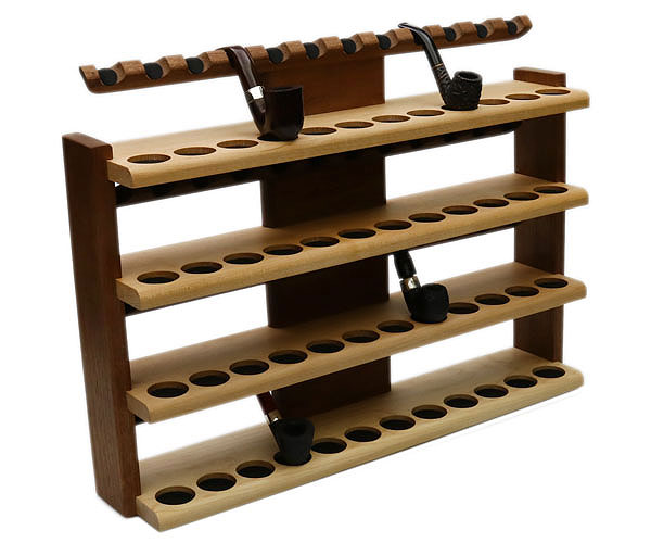 Stands & Pouches Neal Yarm Tilt Head 4 Tier 48 Pipe Stand Walnut/Maple