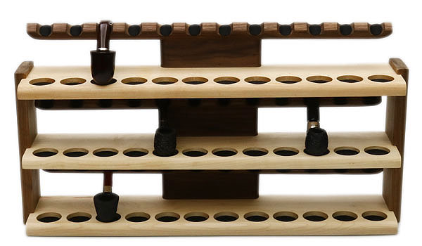 Stands & Pouches Neal Yarm 36 Pipe Stand - 3 Tier Walnut/Maple