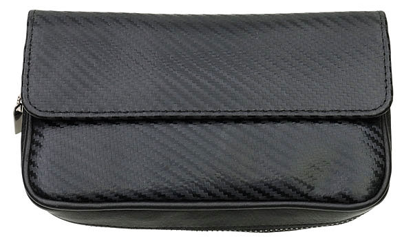 Stands & Pouches Chacom Leather 2 Pipe Case with Pouch - Black