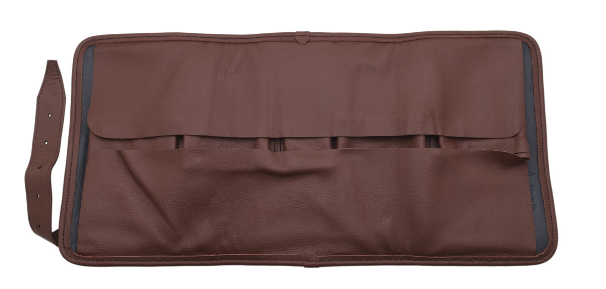 Stands & Pouches Claudio Albieri Italian 4 Pipe Roll Up - Dark Blue/Chestnut