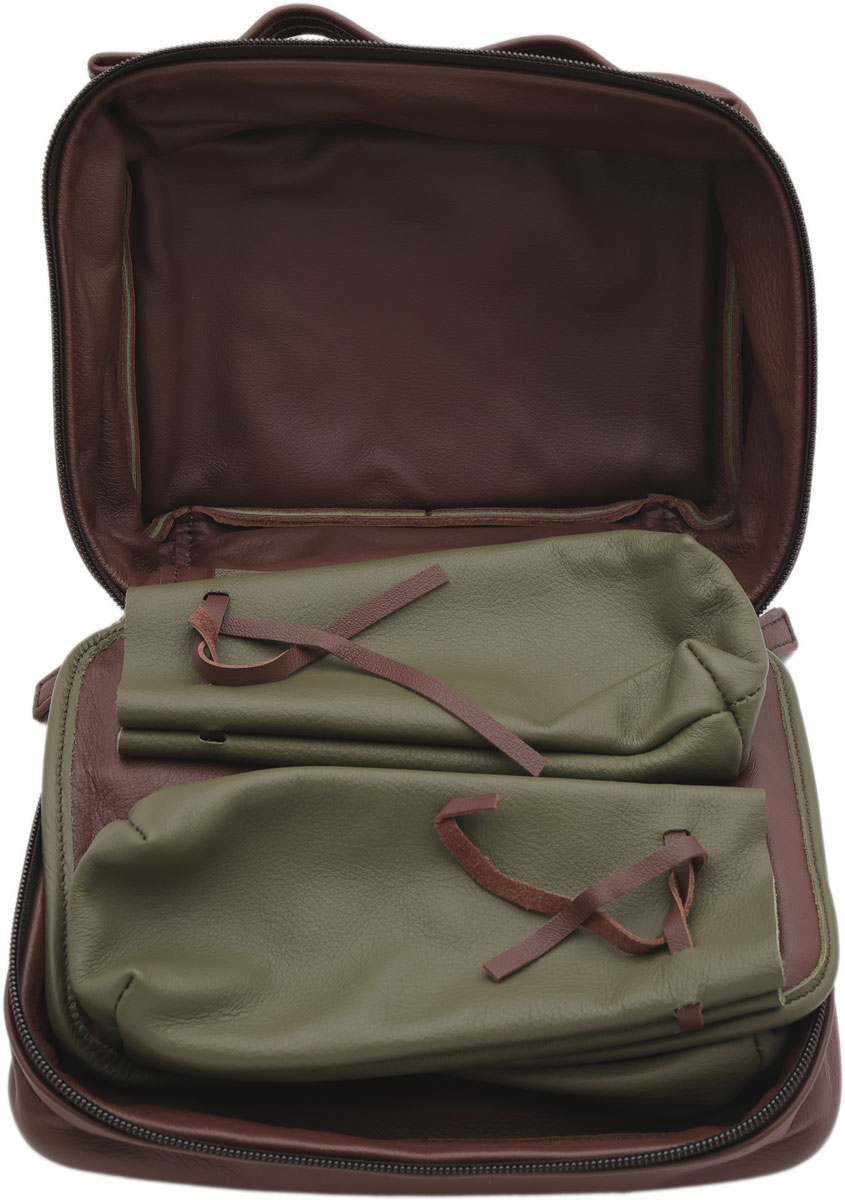 Stands & Pouches Claudio Albieri 4 Pipe Case - Cube Olive/Chestnut