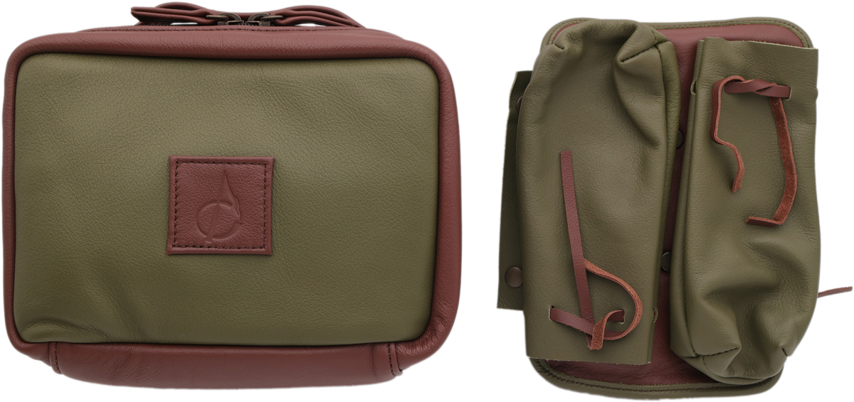 Stands & Pouches Claudio Albieri 4 Pipe Case - Cube Olive/Chestnut