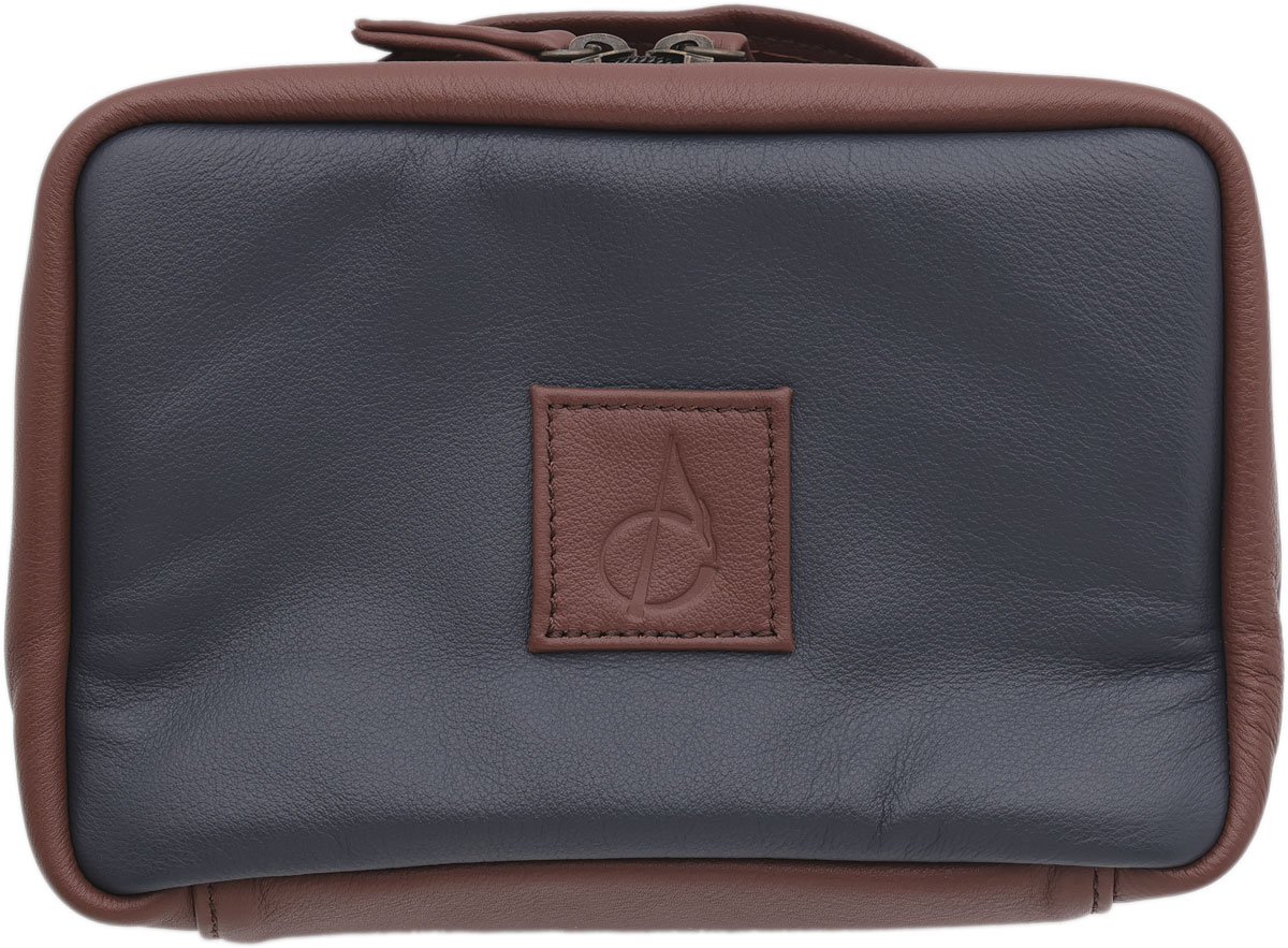Stands & Pouches Claudio Albieri 4 Pipe Case - Cube Blue/Chestnut