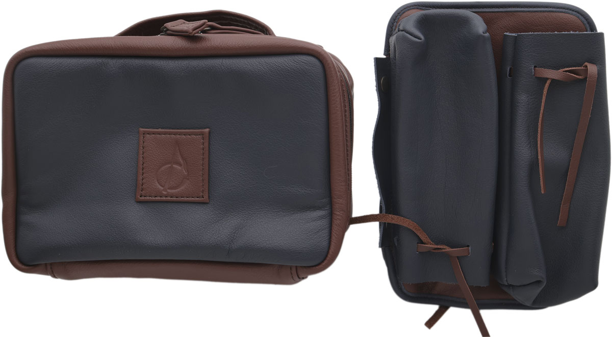 Stands & Pouches Claudio Albieri 4 Pipe Case - Cube Blue/Chestnut