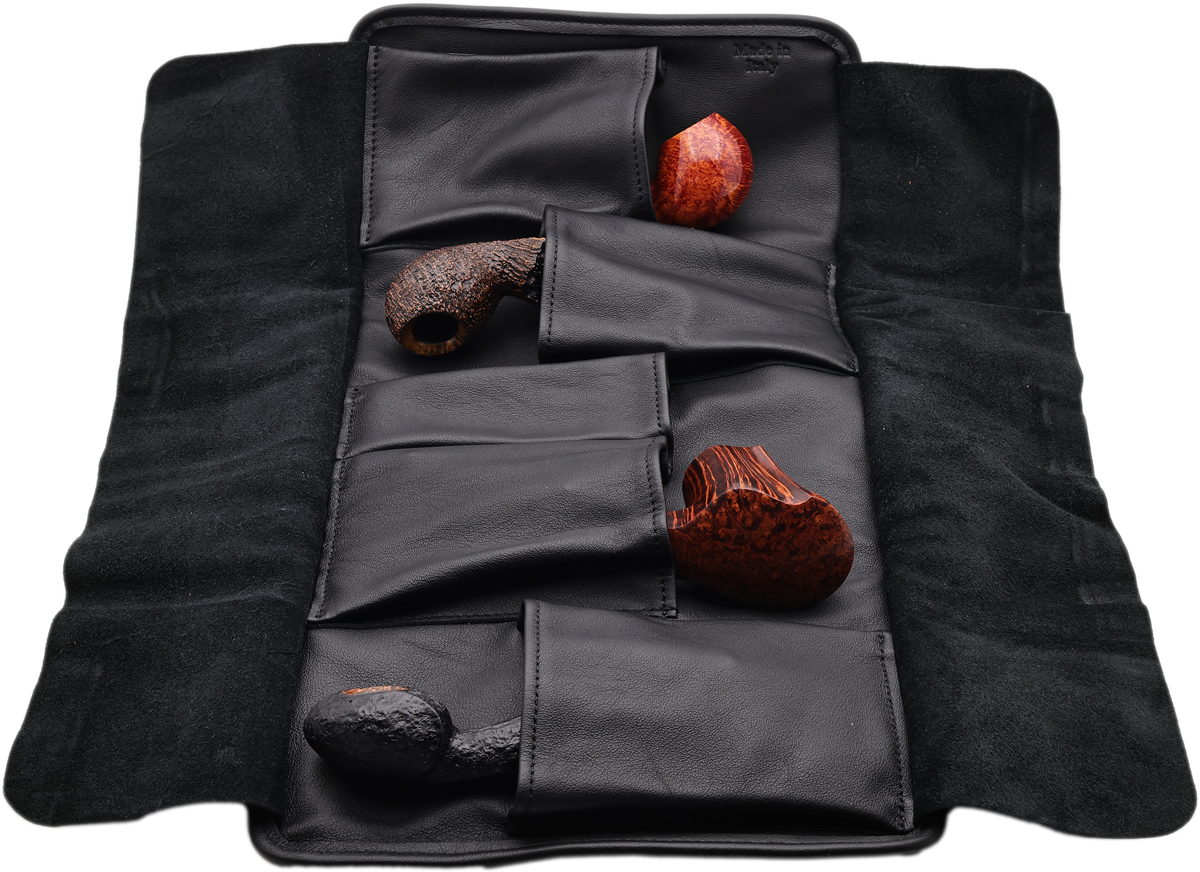Stands & Pouches Claudio Albieri Italian 4 Pipe Roll Up - Black