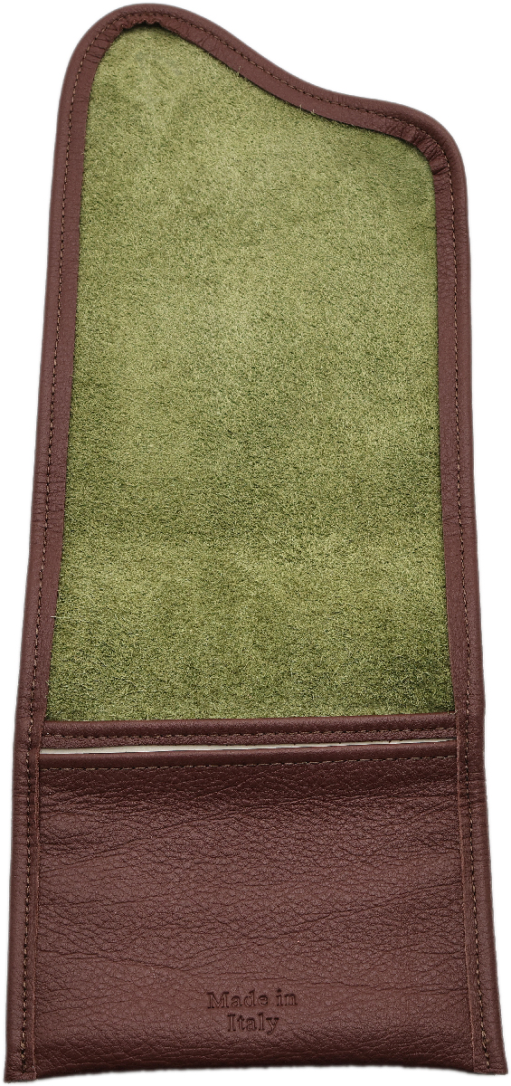 Stands & Pouches Claudio Albieri Roll Up Double Tobacco Pouch - Olive/Chestnut