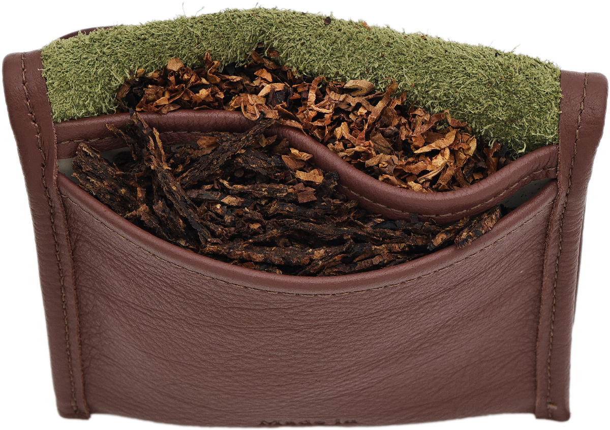 Stands & Pouches Claudio Albieri Roll Up Double Tobacco Pouch - Olive/Chestnut