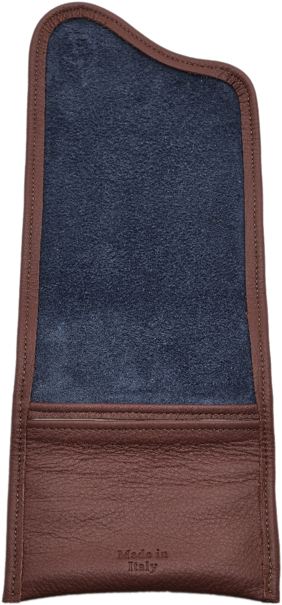 Stands & Pouches Claudio Albieri Roll Up Double Tobacco Pouch - Navy/Chestnut