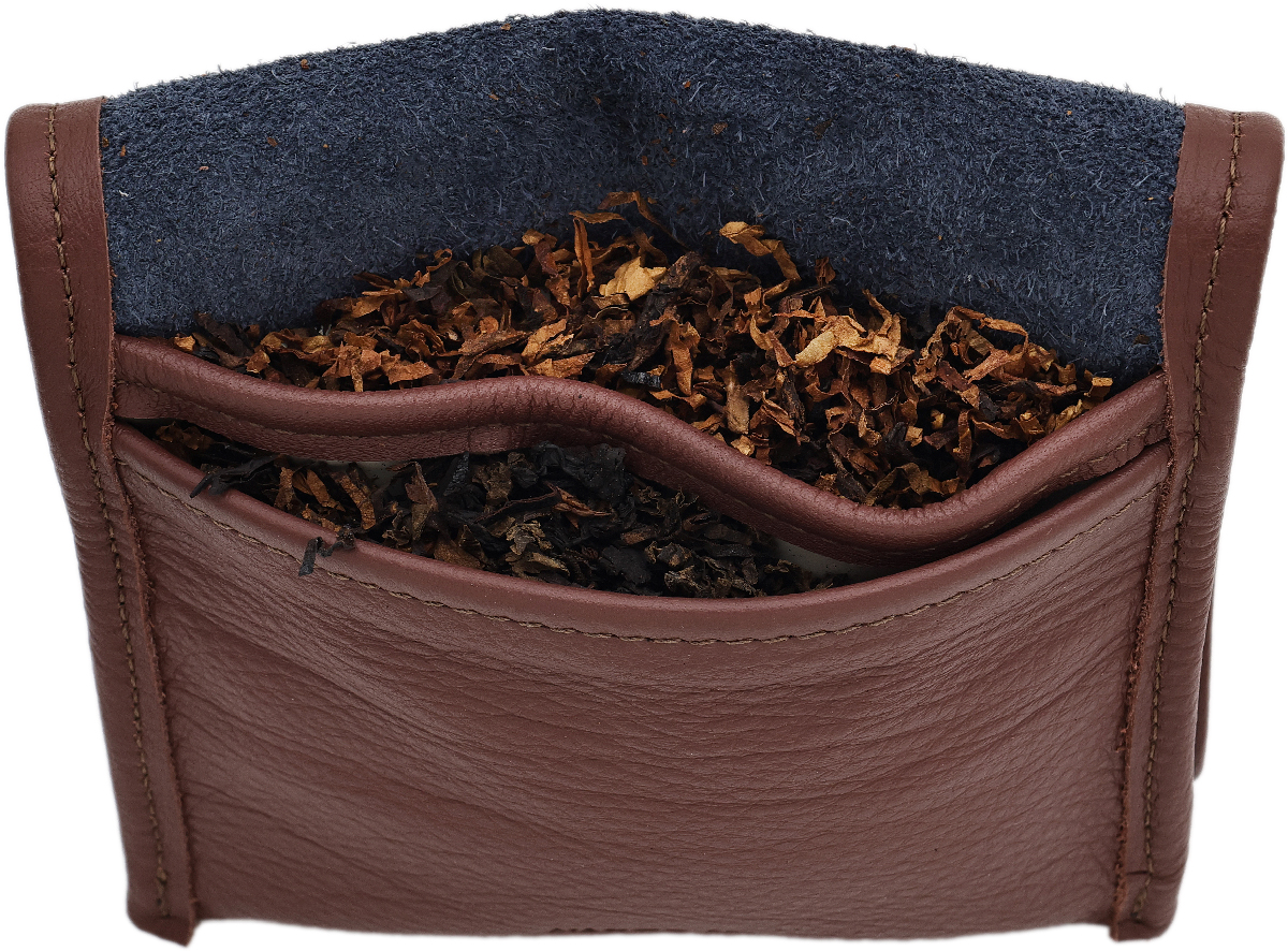 Stands & Pouches Claudio Albieri Roll Up Double Tobacco Pouch - Navy/Chestnut