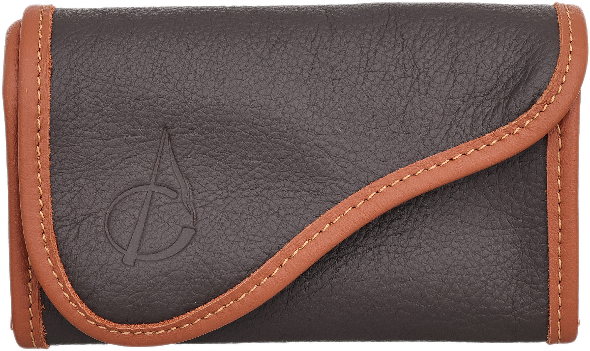 Stands & Pouches Claudio Albieri Roll Up Double Tobacco Pouch - Chocolate/Russet