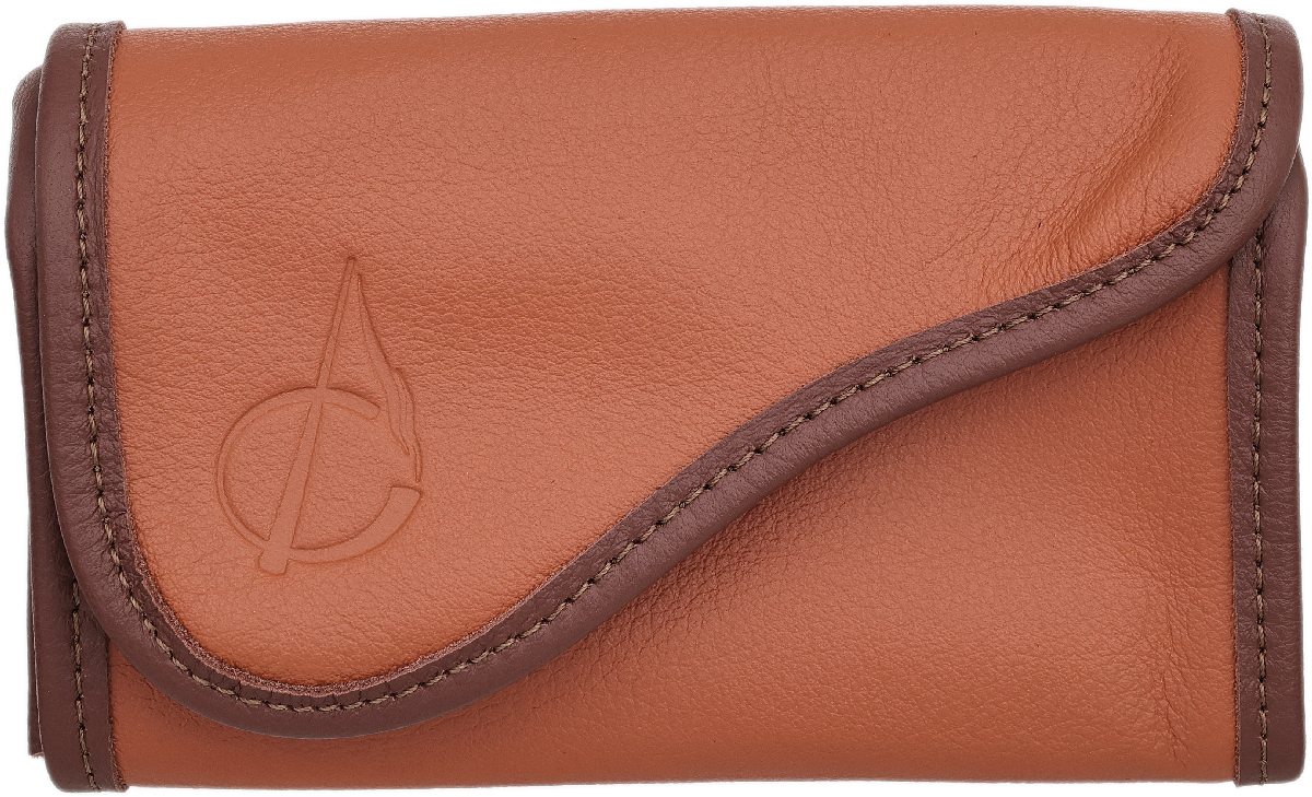 Stands & Pouches Claudio Albieri Roll Up Double Tobacco Pouch - Russet/Chestnut