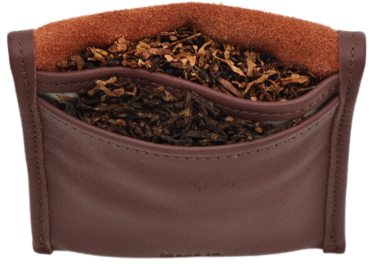 Stands & Pouches Claudio Albieri Roll Up Double Tobacco Pouch - Russet/Chestnut