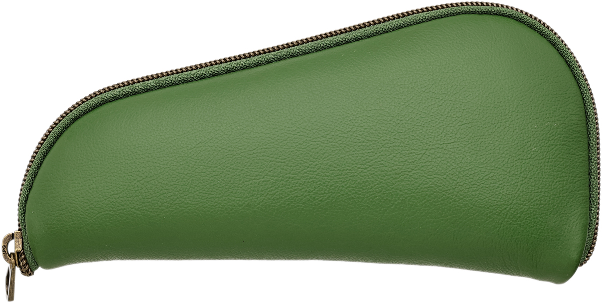 Stands & Pouches Dark Fired Leather Pipe Wallet - Seagrass and Gold