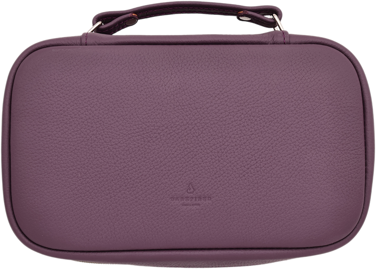 Stands & Pouches Dark Fired Leather 4-Pipe Bag Purple