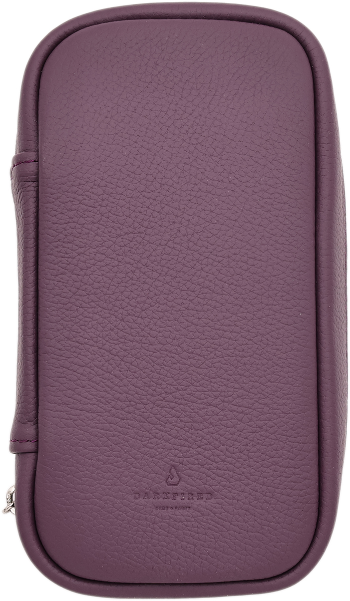Stands & Pouches Dark Fired Leather 2-Pipe Bag Purple
