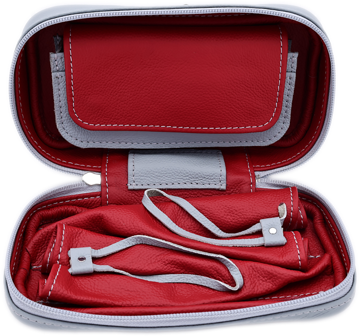 Stands & Pouches Dark Fired Leather 2-Pipe Bag Blue