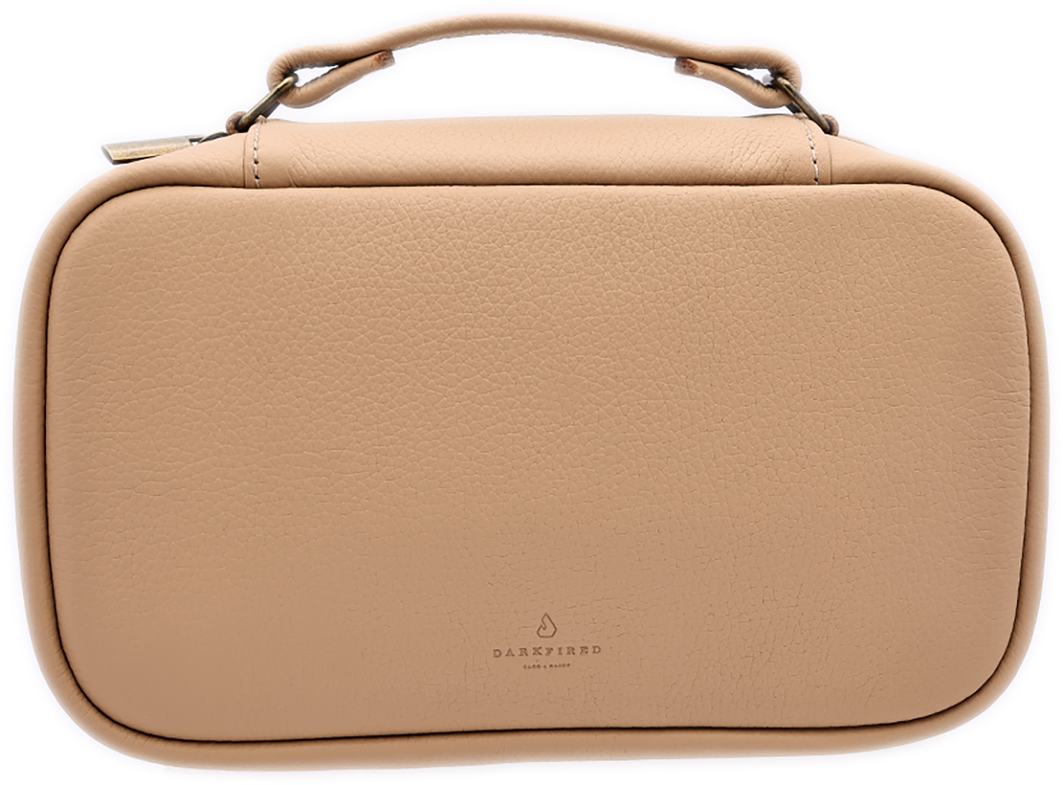 Stands & Pouches Dark Fired Leather 4-Pipe Bag Tan