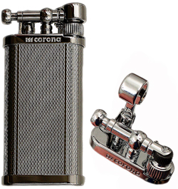 Lighters IM Corona Classico Chrome Engine-Turned Barley
