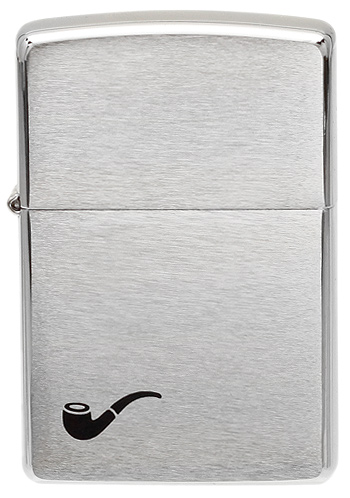 Lighters Zippo Pipe Lighter - Brush Chrome with Pipe Emblem