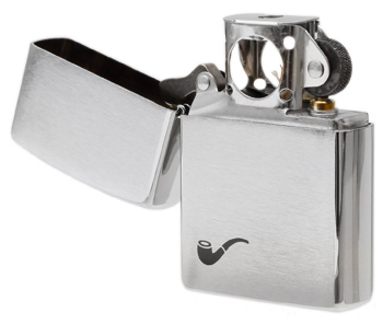 Lighters Zippo Pipe Lighter - Brush Chrome with Pipe Emblem