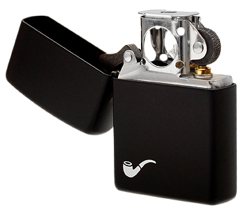 Lighters Zippo Pipe Lighter - Black Matte with Pipe Emblem