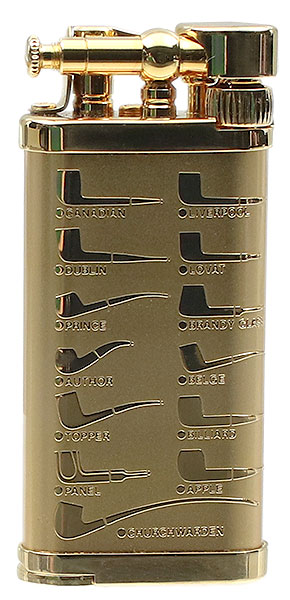 Lighters IM Corona Old Boy Gold Plate Pipe Design