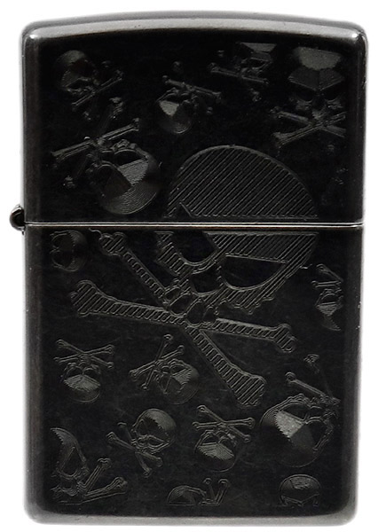 Lighters Zippo Skull & Crossbones Gray Dusk Iced