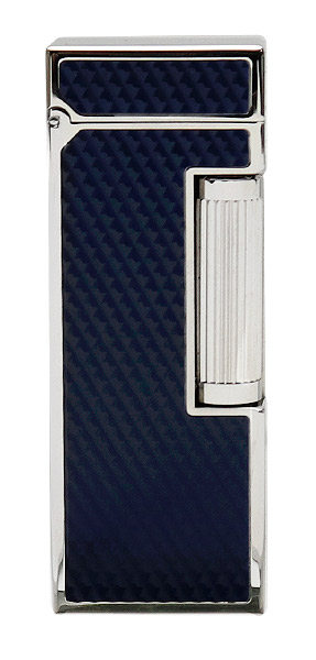 Lighters Dunhill Rollagas Diamond Pattern Blue Resin Palladium Plate