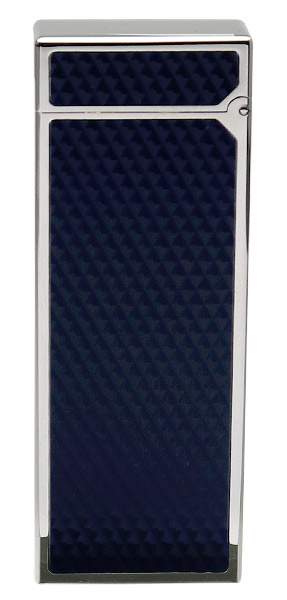Lighters Dunhill Rollagas Diamond Pattern Blue Resin Palladium Plate