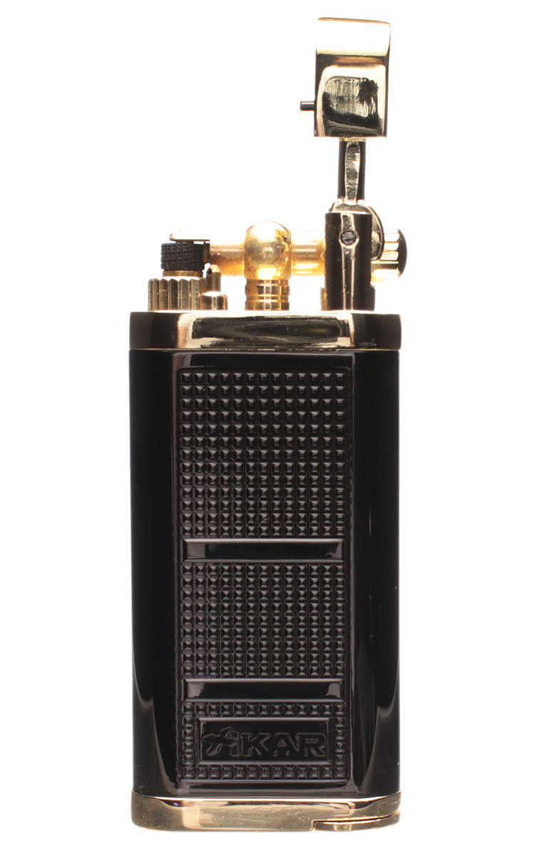 Lighters Xikar Pipe Lighter - Pipeline Black and Goldtone Plated