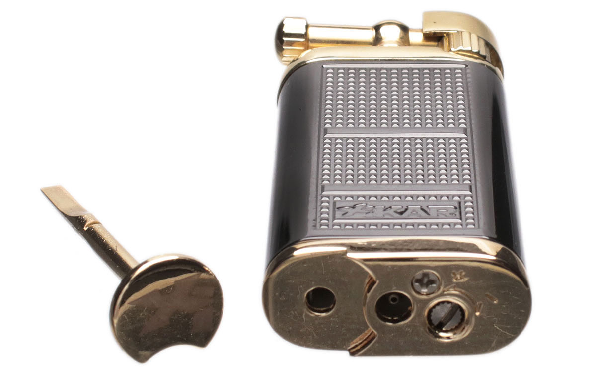 Lighters Xikar Pipe Lighter - Pipeline Black and Goldtone Plated