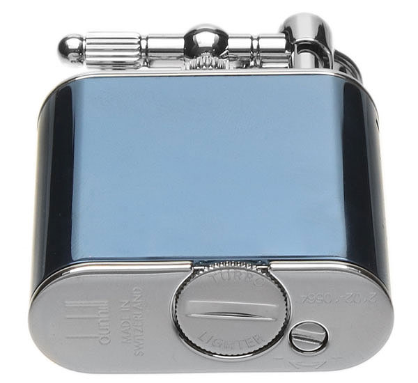 Lighters Dunhill Cigar Lighter - Unique Turbo Blue Lacquer Palladium Plate