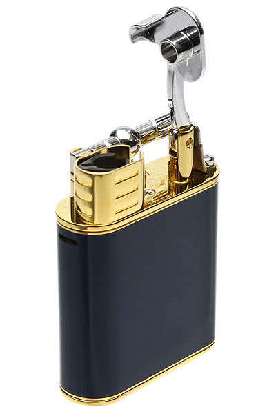 Lighters Dunhill Cigar Lighter - Unique Turbo Navy Lacquer Palladium and Gold Plate