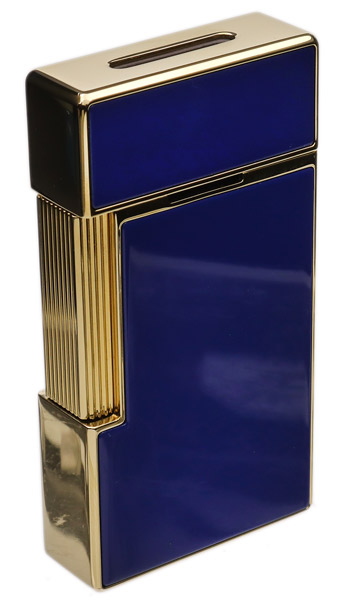 Lighters S.T. Dupont Lighter - Big D Blue Lacquer/Gold