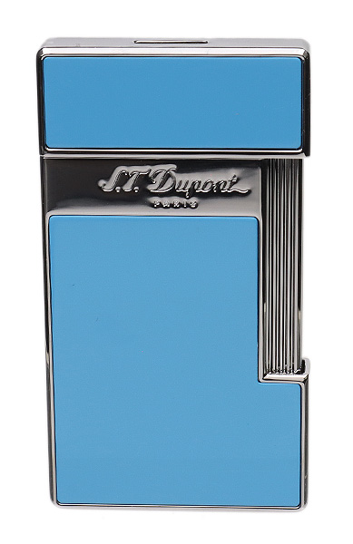 Lighters S.T. Dupont Lighter - Slimmy Blue Lacquer/Chrome
