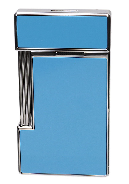 Lighters S.T. Dupont Lighter - Slimmy Blue Lacquer/Chrome