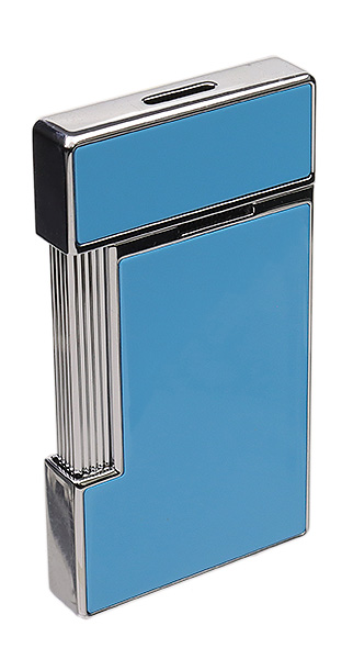 Lighters S.T. Dupont Lighter - Slimmy Blue Lacquer/Chrome