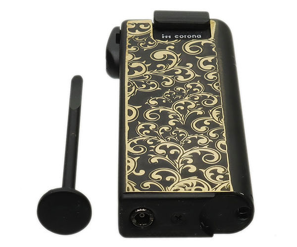Lighters IM Corona Pipe Lighter - Pipe Master Black Arabesque