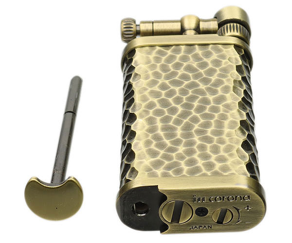 Lighters IM Corona Pipe Lighter - Old Boy Brass Hammer Tone