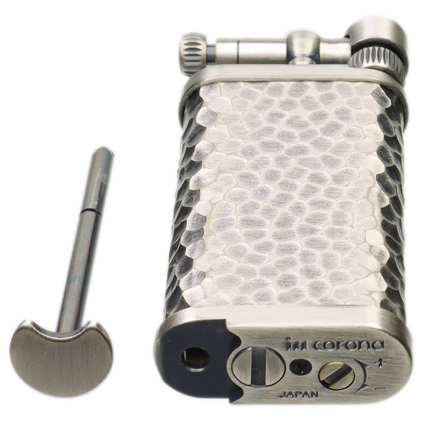 Lighters IM Corona Pipe Lighter - Old Boy Silver Hammer Tone